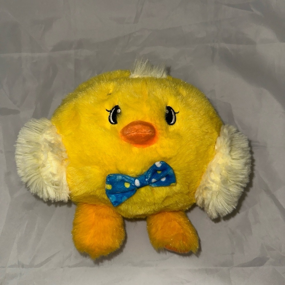American Greetings Yellow Plush Chick Blue Bowtie Stuffed Animal Easter Soft